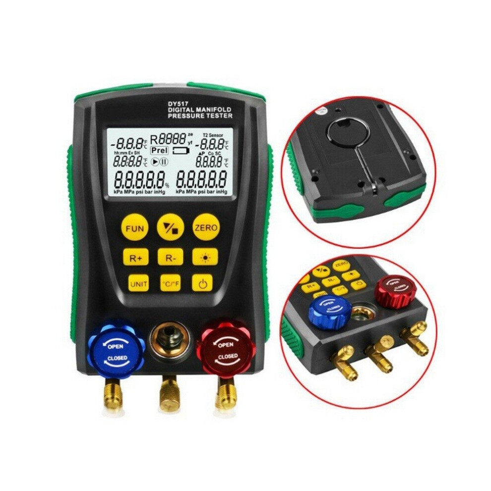 Duoyi Dy517 Refrigeration Digital Manifold Pressure Gauge Set Vacuum Pressure Meter Testing Hvac Temperature Tester 623414356268