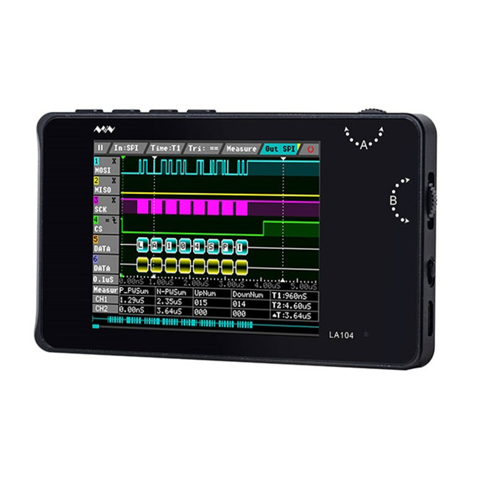 La104 Digital Logics Analyzer 2.8 Inch Screen 4 Channels Oscilloscope Spi Iic Uart Programmable 100Mhz Max Sampling Rate 623414356749