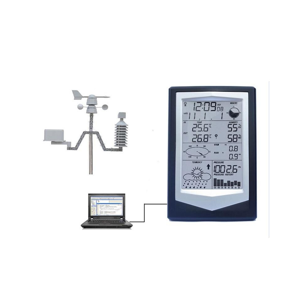 Ws1040 Professional Weather Station With Pc Link Household Wireless Thermometer Hygrometer Barometric Pressure Weather Forecast 623414357371