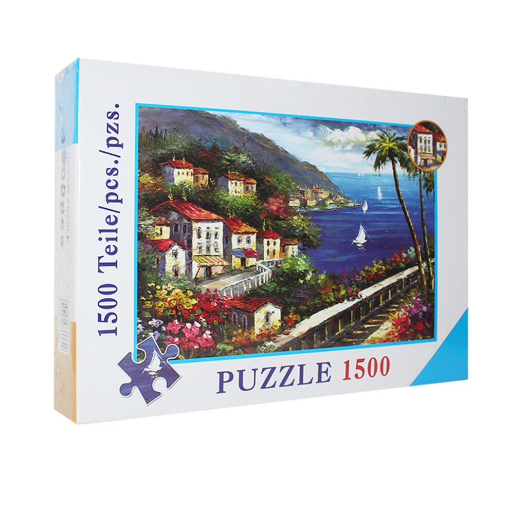 1500 Pieces Jigsaw Puzzle Toy DIY Assembly Paper Puzzle Toy Wall Hanging Painting Landscape Toys
