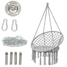 Outdoor Hanging Swing Cotton Solid Mesh Woven Hammock Chair Camping Garden Patio Hanging Chair Max Load 150kg