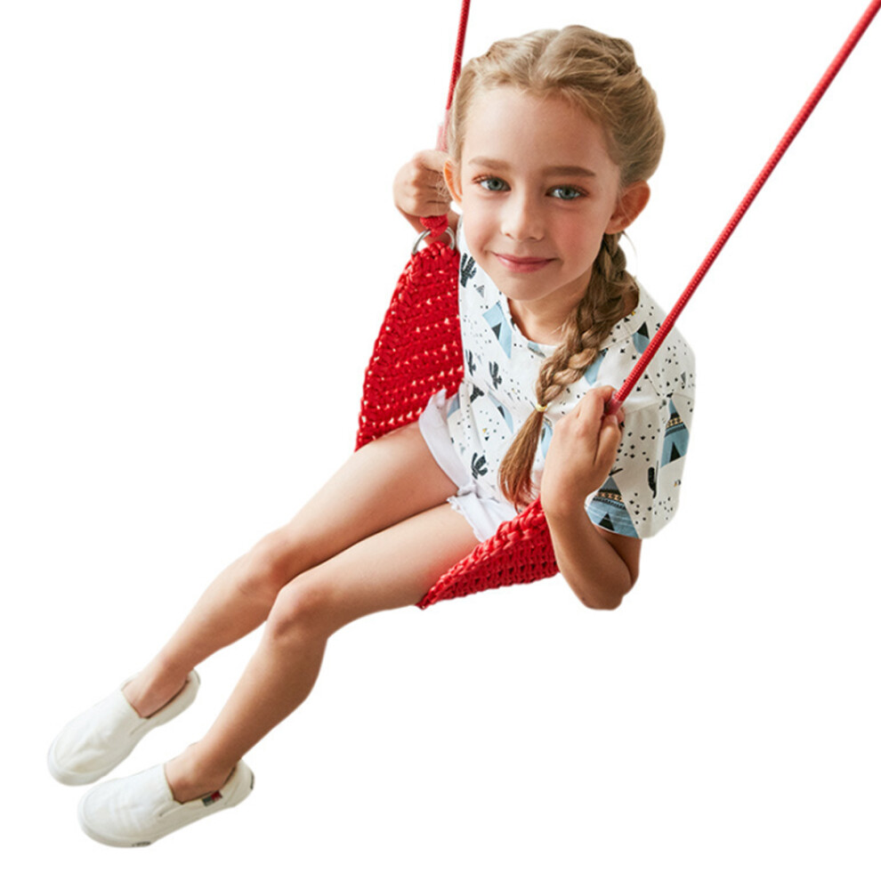 Baby Weaving Swing Net Chair Hang Hammock Chair Indoor Outdoor Kids Swing Outdoor Indoor Max Load 200Kg Red/Blue/Orange