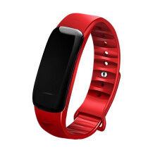(Red) Wristband With Weather Step Counting Incoming Call Alarm Message Notification