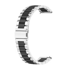 (Silver black) 20mm Sports Band Wristband For Omega Watch Stainless Steel Metal Strap