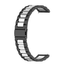 (Black silver) 20mm Sports Band Wristband For Omega Watch Stainless Steel Metal Strap