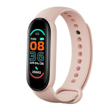 (Pink) M6 Smart Band Waterproof Fitness Bracelet Sports Pedometer Sleep Tracker Heart Rate Monitor Blood Pressure Monitor Smart