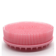 (Pink) Silicone Body Brush Baby Shower Shampoo Massage Bath Brush