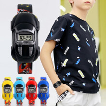 (YL) Cartoon Car Children Watch Toy For Boy Baby Fashion Electronic Watches Innovative Car Shape Toy Watch Kids Xmas Gift