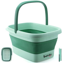 Bañera de pies plegable para remojar los pies, Spa de pedicura, tina con asas y masajes