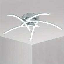 (1pc) Modern LED Ceiling Light - Curved Design Recessed Chandelier for Living Room, Office, Cafe, and More - Includes Installation Hardware