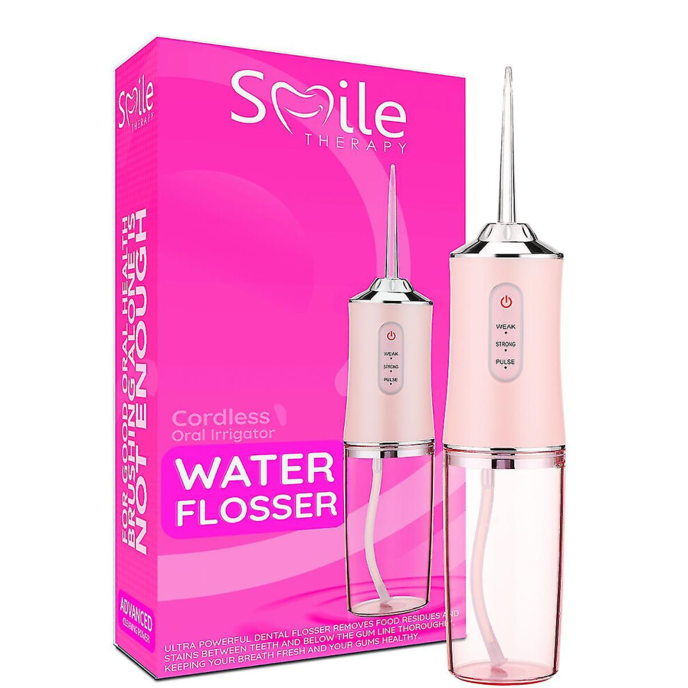 (Hot pink) Dental Water Flosser Spotlight Waterpik Professional Oral Irrigator Portable Floss Cleaner Healthier Teeth Whiter Cleaner
