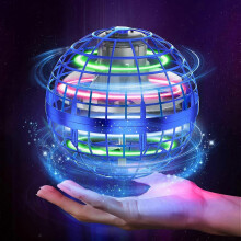Flying Ball Orb Toys 2023Hover Ball Pro Flying Spinner Toy UFO RGB Cool Stuff Globe Orbi Magic Boomerang Hand Controller Mini (Blue)