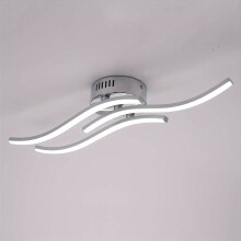 (Silvery) LED Ceiling Light Elegant Curve Design LED Ceiling Light, 3 Built-in LED Panel CCT-3 Color 3000K/4000K/6000 Through Wall Switch Bedroom Living Room
