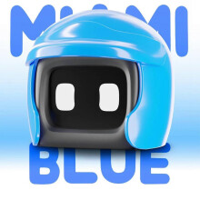 (Blue) Interactive Robot Car Mounted Robot Toys Cute Helmet Car Toys Desk Decor
