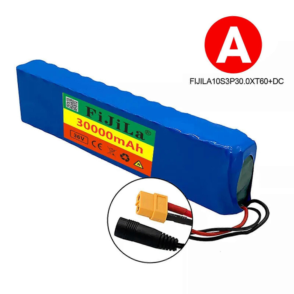 (10S3P30.0XT60, DC) 10S3P 36V 30Ah battery electric bicycle battery pack 18650 lithium ion battery 350W 500W suitable for high power electric scooters