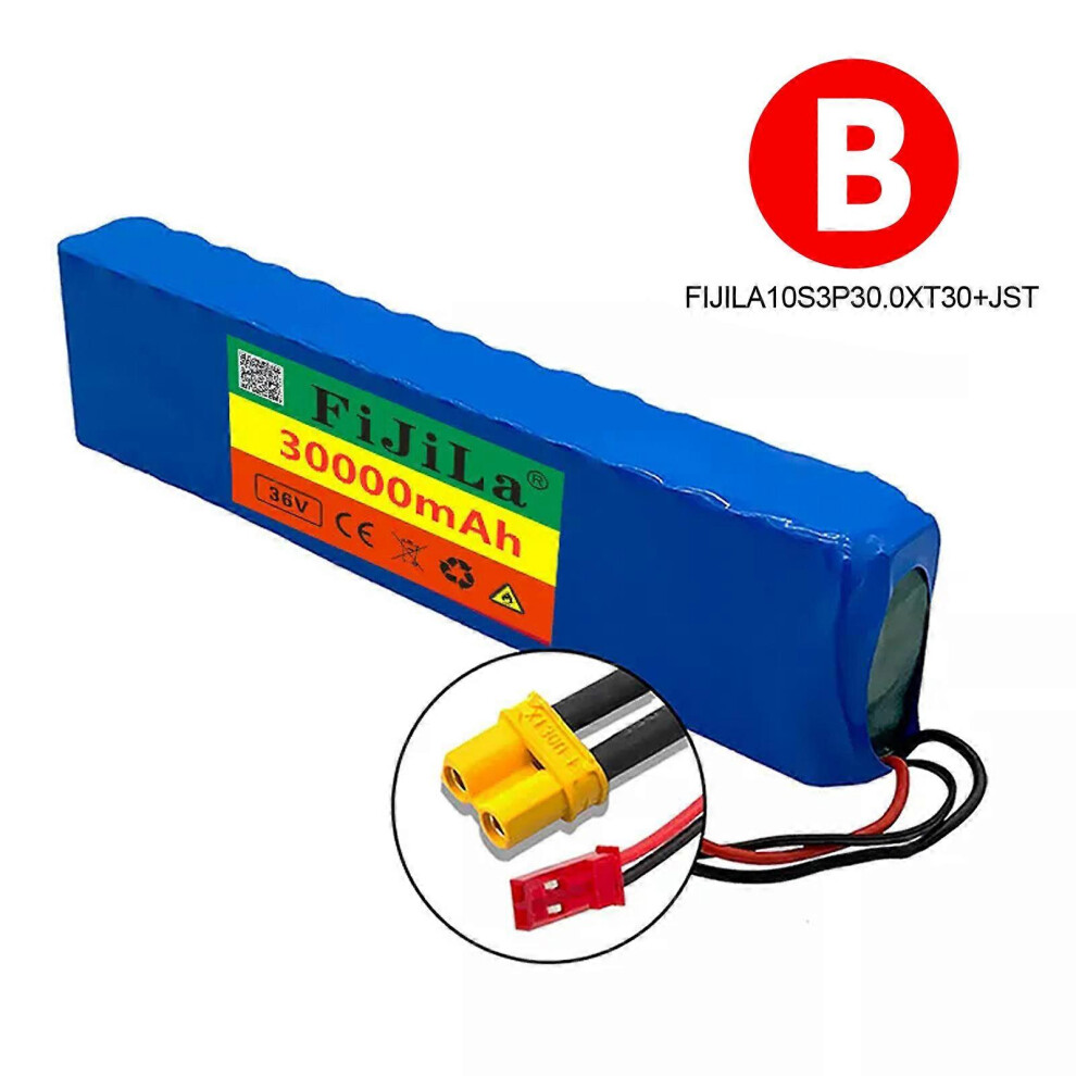 (10S3P30.0XT30, JST) 10S3P 36V 30Ah battery electric bicycle battery pack 18650 lithium ion battery 350W 500W suitable for high power electric scooter