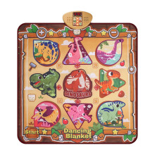 (A, brown) Dance Mat For Kids - 7 Game Modes, 10 Challenge Levels, 10 Built-in Music And Led Lights,100% New