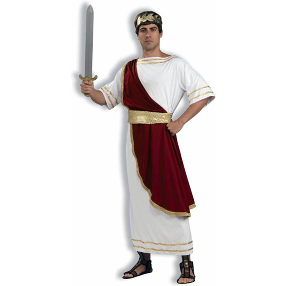 Forum Caesar Emperor Of Rome Costume, Red/White, Standard