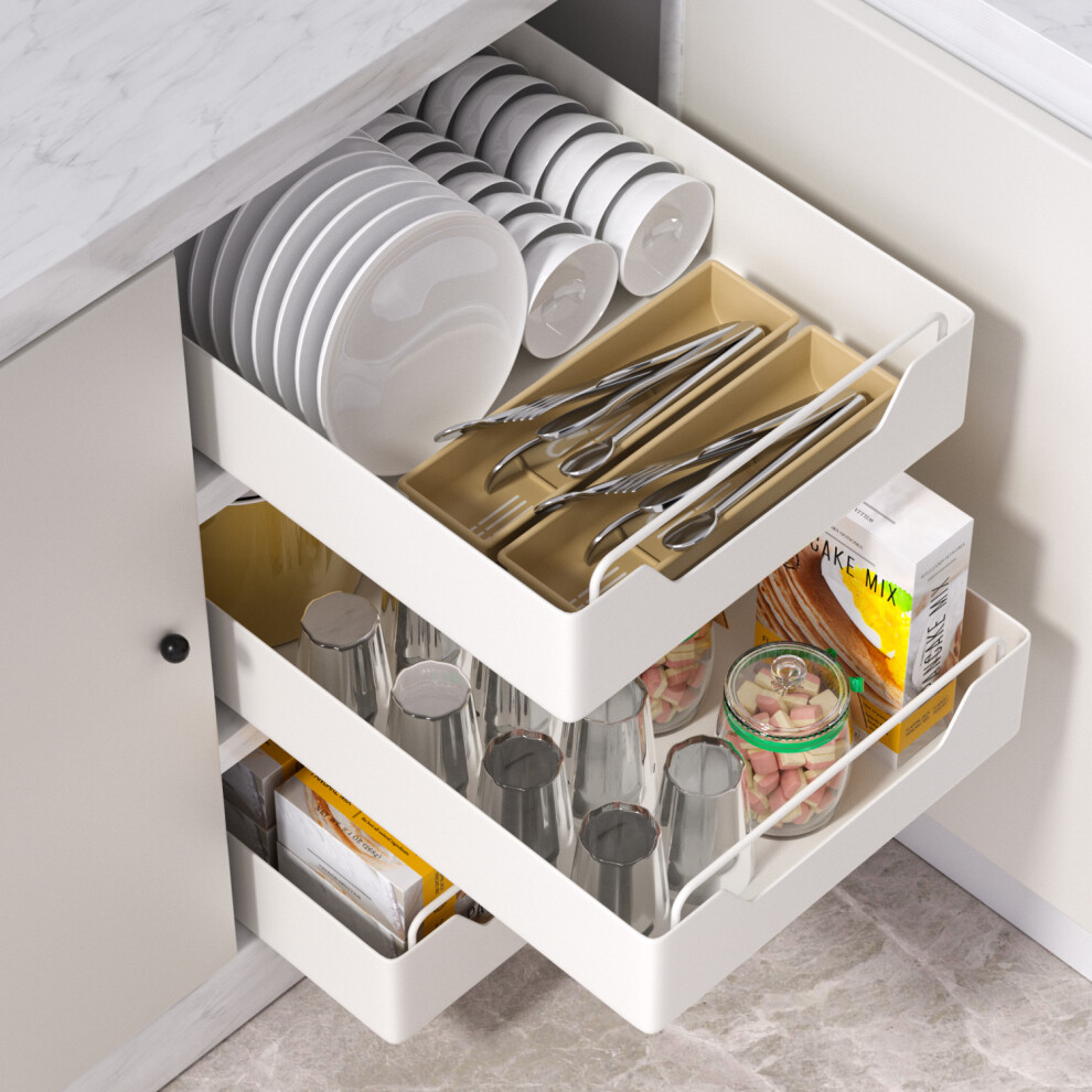 Pull Out Kitchen Cupboard Organiser Scalable Cupboard Storage