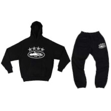 (S, Black) Corteiz Men's Y2k Jogging Suit, 2-piece Autumn Lightweight Tracksuit_x67