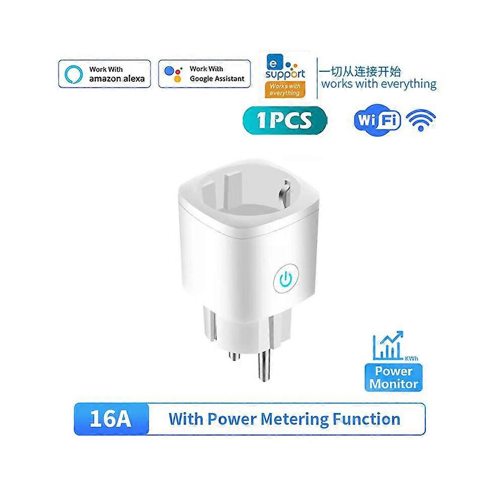 (1Pcs 16A Ewelink) 16A 20A Eu Wifi Zigbee Smart Plug With Power Metering Function Tuya/Ewelink App Control 3247719336199
