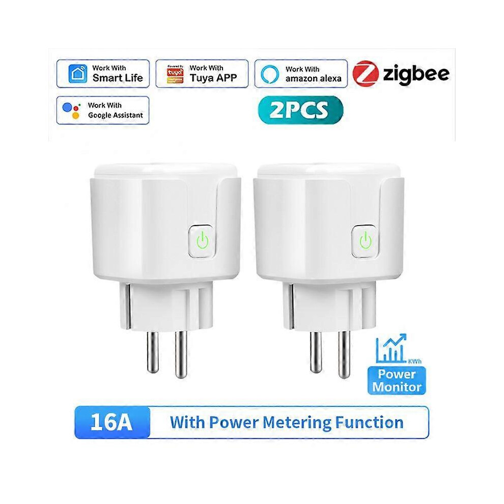 (2Pcs 20A Tuya Zigbee) 16A 20A Eu Wifi Zigbee Smart Plug With Power Metering Function Tuya/Ewelink App Control 3247719336281