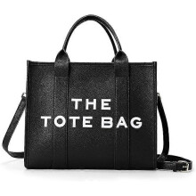 Damen Kunstleder-Tote mit Reißverschluss, Innentaschen, verstellbarem Crossbody-Gurt - langlebig, wasserfest, casual