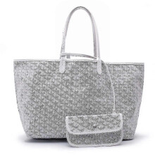 (White) Women's Pu Tote Bag Portable Capacity Shoulder Bag Waterproof Beach Pocket
