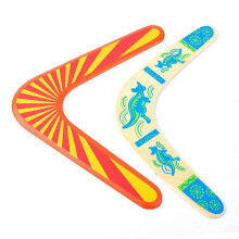 (Kangaroo and Orange) Outdoor Boomerang, Wooden Boomerang, Boomerang V-shaped/Tri-wing Games Outdoor Sports Toy Flying Boomerang For Kids Ages Above 10 years old