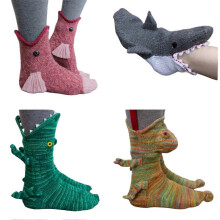 (minnow) Animal Socks Shark Fish Knitted Hose Novelty Winter Warm Christmas Gift Unisex