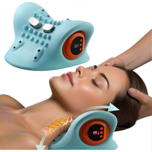 EMS Heat Therapy Shoulder and Neck Massager for Men Women - Cervical Spine Relief & Traction, Electric Hugterra Massager for Home & Car