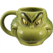 Qiqu Cup Grinch Big Belly Cup Sculpted Ceramic Mug