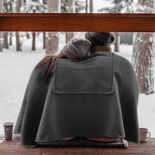 (Grey) Multipurpose USB Electric Heated Single-layer Blanket Plush Throw Winter Warmer Soft Shawl 2