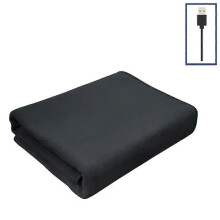 (Black) Multipurpose USB Electric Heated Single-layer Blanket Plush Throw Winter Warmer Soft Shawl