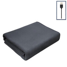 (Grey) Multipurpose USB Electric Heated Single-layer Blanket Plush Throw Winter Warmer Soft Shawl