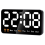 Digitale wandklok, 9 inch LED digitale klok (wit) 1