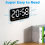 Digitale wandklok, 9 inch LED digitale klok (wit) 5