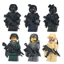 6 Pcs Moc Swat City Mini Military Weapons Playmobil Figures Building Block Mini Toys