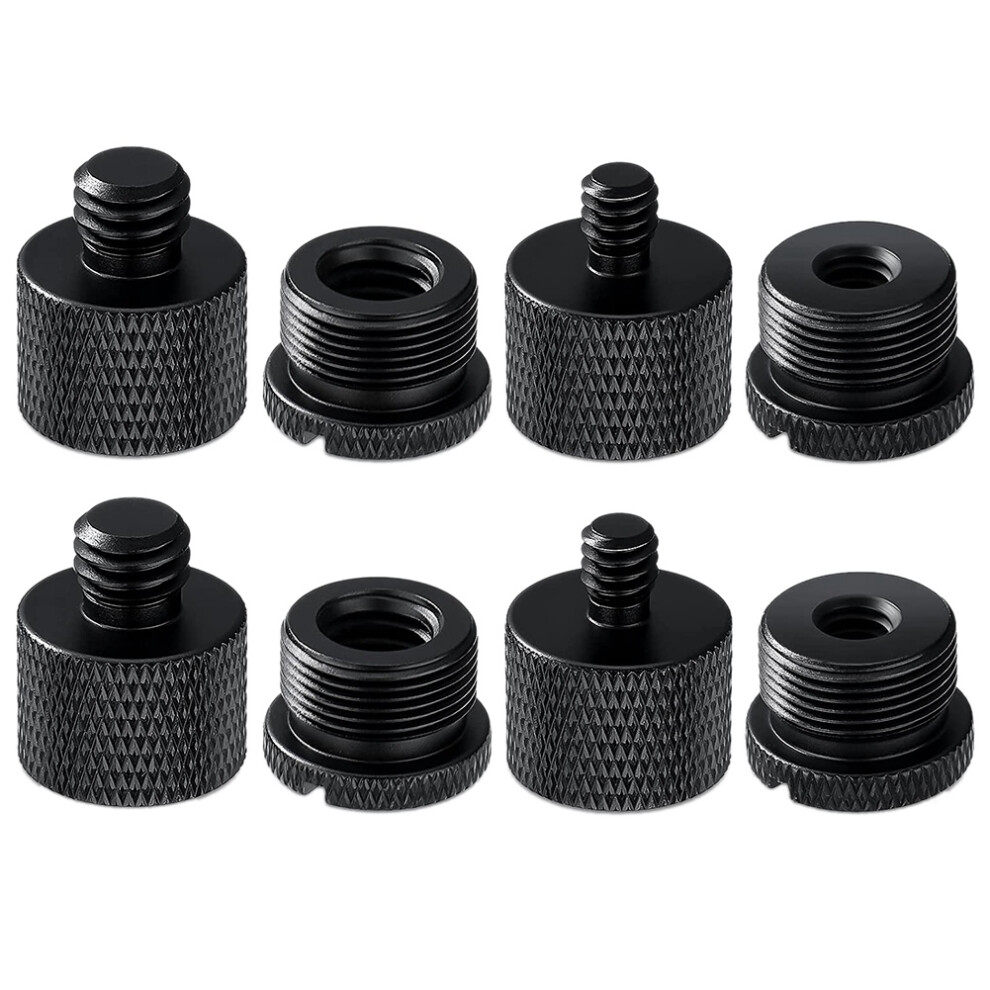 Ensemble d'adaptateurs de filetage pour pied de micro 8 pièces, filetage femelle 5/8 vers filetage mâle 3/8
