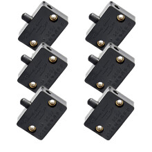 6 pezzi Interruttore a LED per porta per luce armadio, interruttori per lampade elettriche, nero