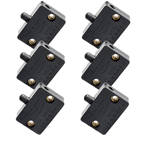 6Pcs Door Led Switch for Closet Light,Electrical Lamp Switches,Black