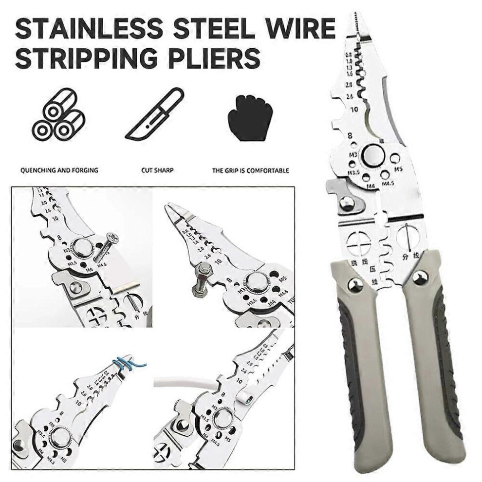 Multifunctional Wire Stripper Crimper,Professional Wire Stripping Tools For Cutting Stripping Crimping 3247719340783