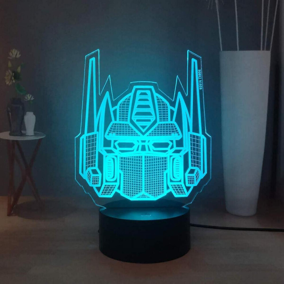 Transformers 3d Night Light, Optimus Prime 7 Colors Led Table Lamp, Remote Control Child Bedroom Night Lamp, Kids Boys Birthday Christmas Gift