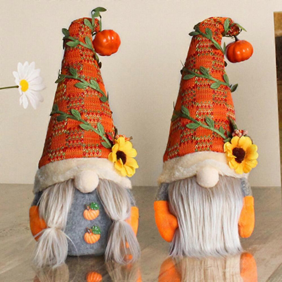 (A) Pumpkin Sunflower Elf Gnome Dwarf Plush Doll Ornament Halloween Party Home Decor-image-OPC-PFVZDGM-NEW