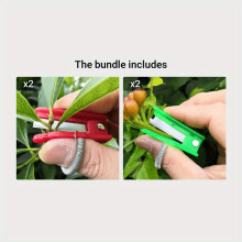 (Red*2 Green*2) Multi-Functional Thumb Knife, Picking Finger Knife, Gardening Small Guillotine Knife, Picking Tea Playing Check To Remove Leaves Thumb Knife
