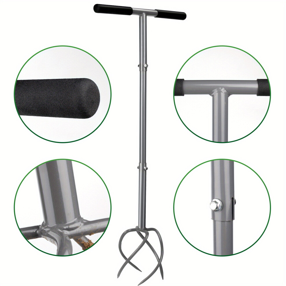 (39.3in/99.82cm×17.5in/44.45cm, Steel) Twist Tiller Manual Hand Tiller Garden Claw Cultivator With A Removable Big Claw, Garden Claw Tool Long Handle Steel Tiller Lawn Aerator Soli Lossener