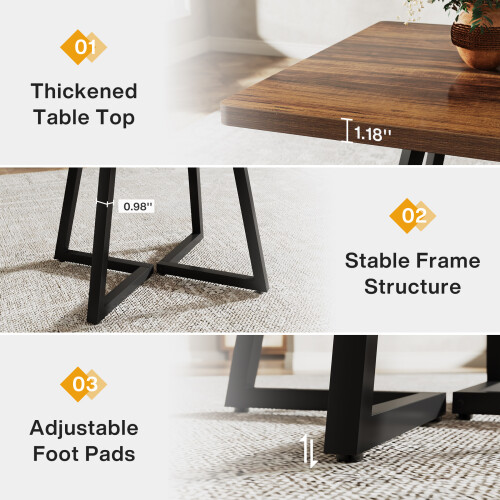 Tribesigns Tribesigns Dining Table for 4, 80 x 80 x 75 cm Kitchen Table 1