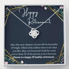 (Silver, 45cm) Elegant Retirement Necklace for Women - Perfect Gift for Teachers and Colleagues