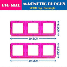 (2pcs3timessquare) Big Size Magnetic Designer Kids Magnet Building Blocks Accessories Educational Constructor Toys For Children Holiday Gifts