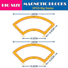 (2pcsbigsector) Big Size Magnetic Designer Kids Magnet Building Blocks Accessories Educational Constructor Toys For Children Holiday Gifts